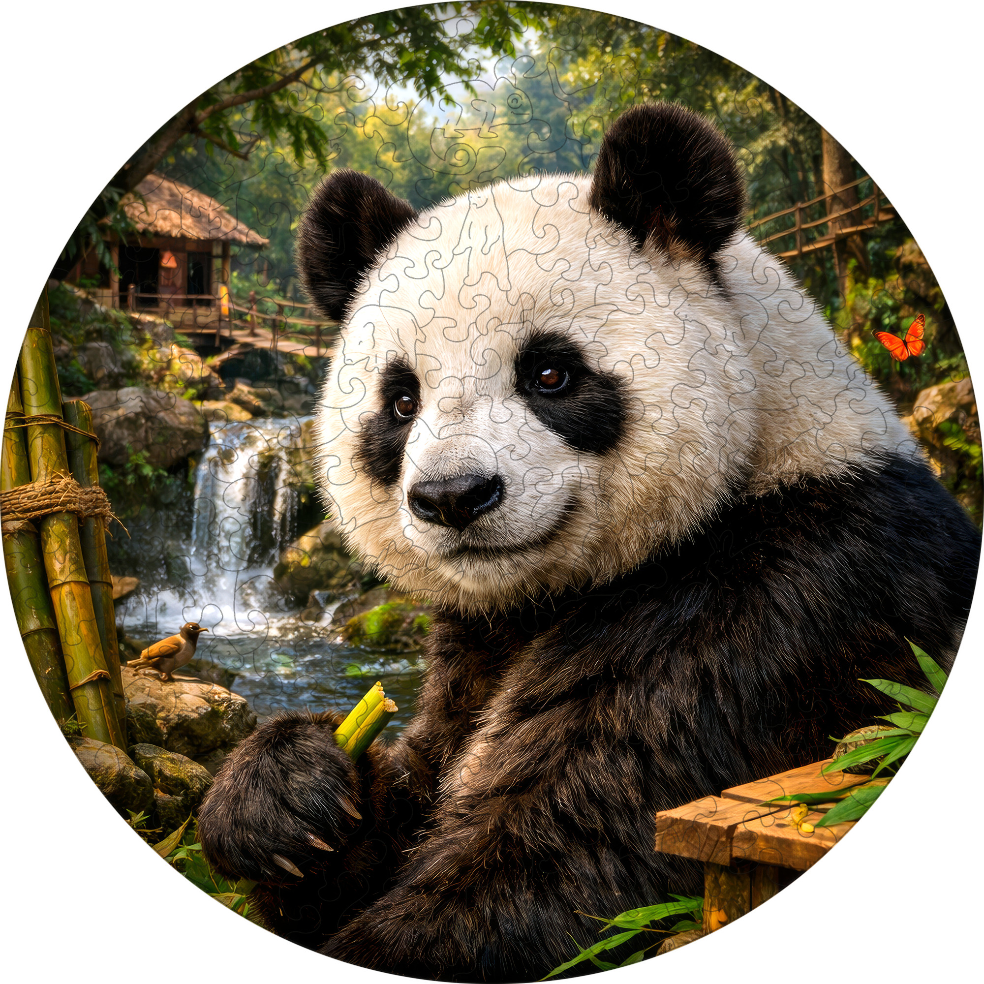 Деревянный пазл «Панда» коллекции «Мир животных» / 30х30см, 216 деталей