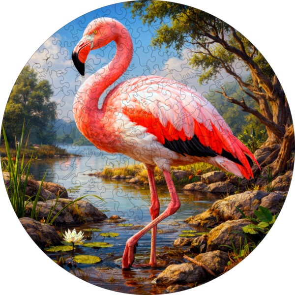 Деревянный пазл "Фламинго", 30х30см, 223 детали