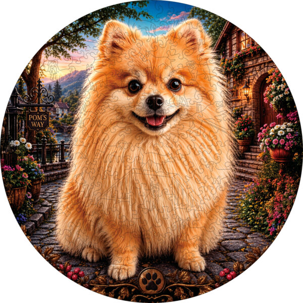 Деревянный пазл Шпиц, Мир собак / 30х30см