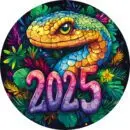 Деревянный пазл Зеленая змея - Символ года 2025 / 30х30см, 184 детали / Новогодний подарок / Артикул NG012