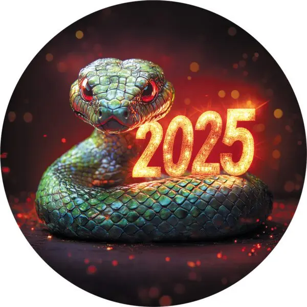 Деревянный пазл Зеленая змея - Символ года 2025 / 30х30см, 184 детали / Новогодний подарок / Артикул NG013