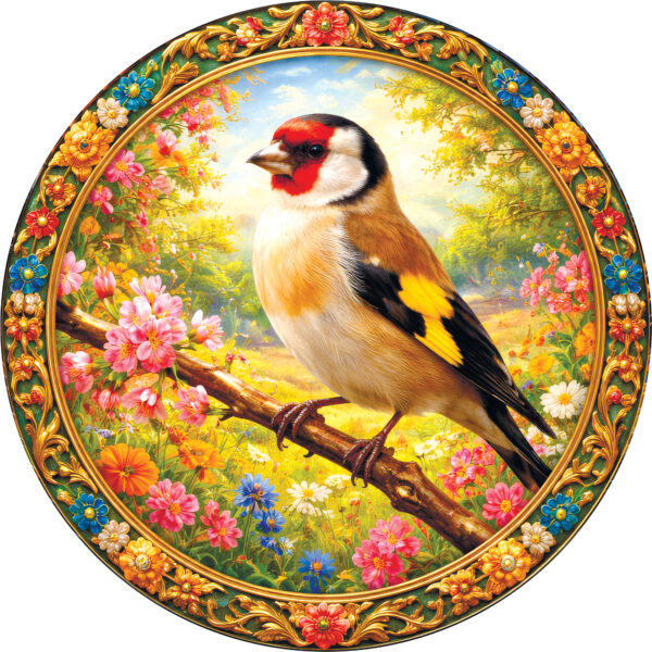 Деревянный пазл "Щегол", 30х30см, 223 детали