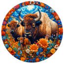 Деревянный пазл «Семья бизонов» / 30х30см, 220 деталей