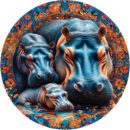 Деревянный пазл «Семья бегемотов» / 30х30см, 220 деталей