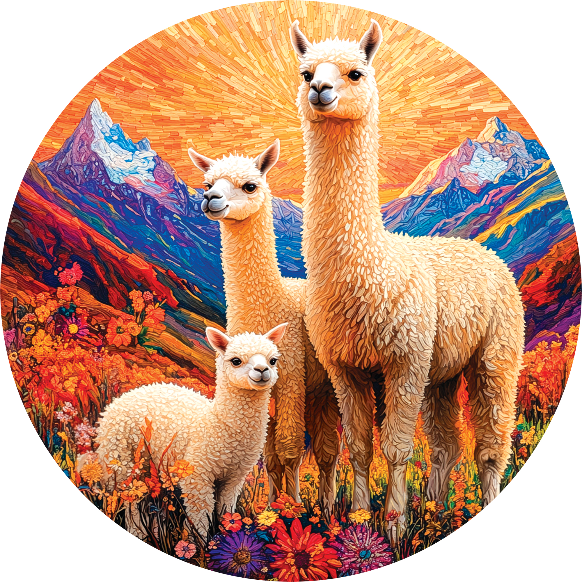 Деревянный пазл «Семья альпак» / 30х30см, 220 деталей
