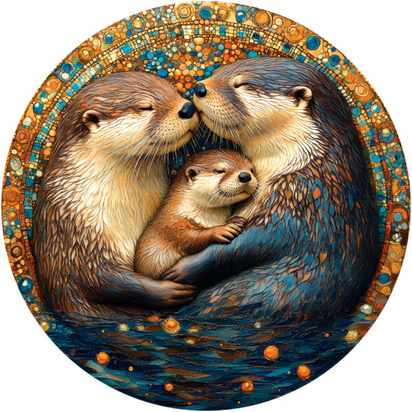 Деревянный пазл «Семья выдр» / 30х30см, 220 деталей