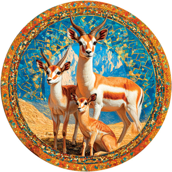 Деревянный пазл «Семья газелей» / 30х30см, 220 деталей