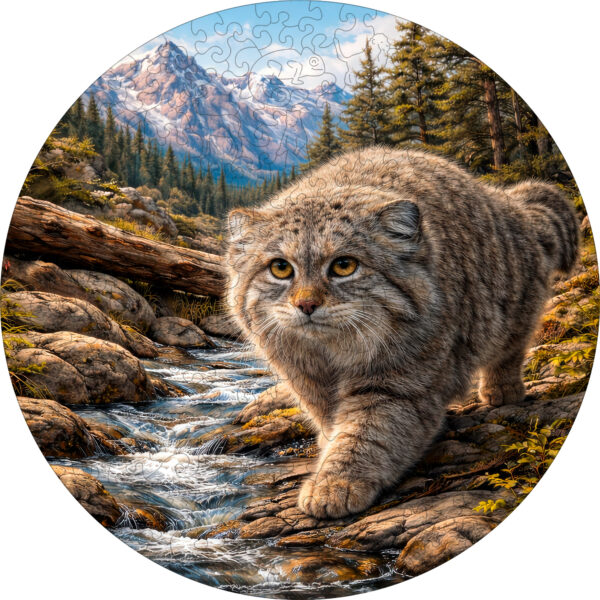 Деревянный пазл «Манул» коллекции «Мир животных» / 30х30см, 216 деталей