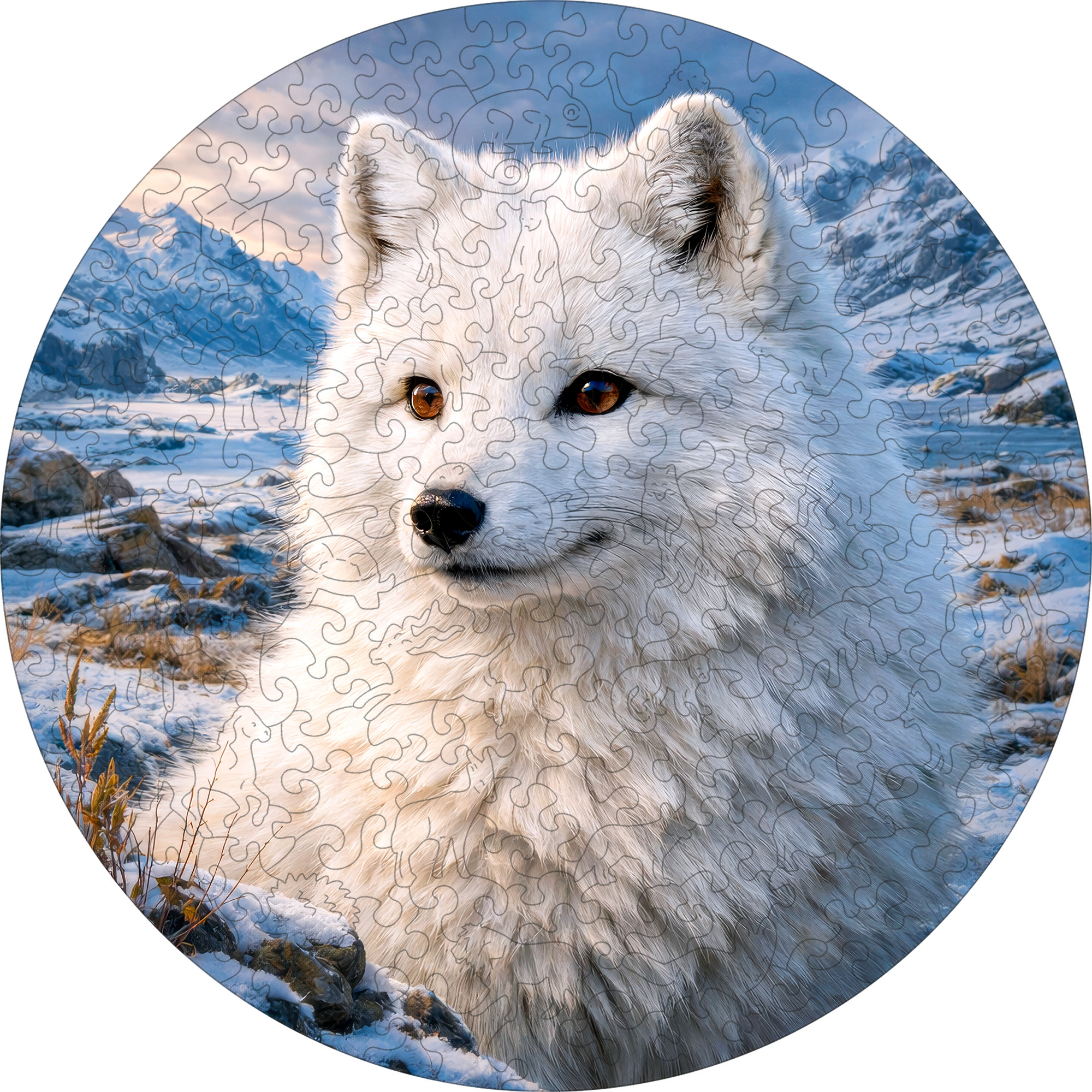Деревянный пазл «Песец» коллекции «Мир животных» / 30х30см, 216 деталей