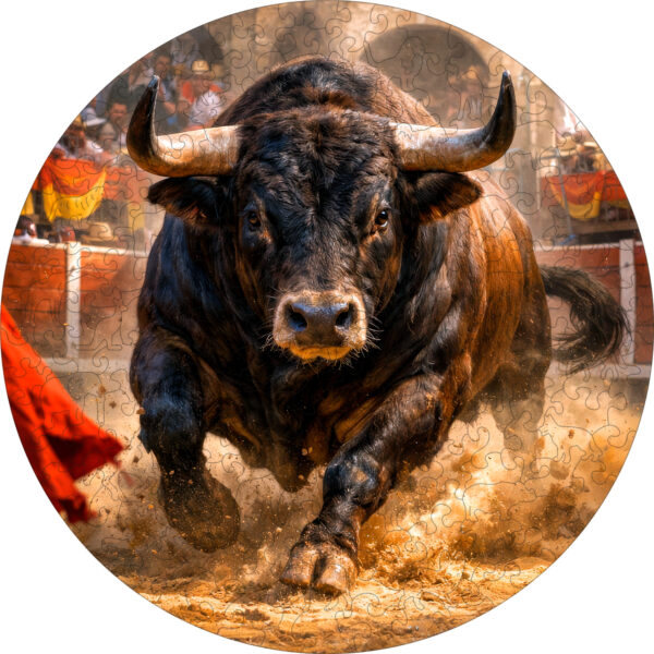 Деревянный пазл «Бык» коллекции «Мир животных» / 30х30см, 216 деталей