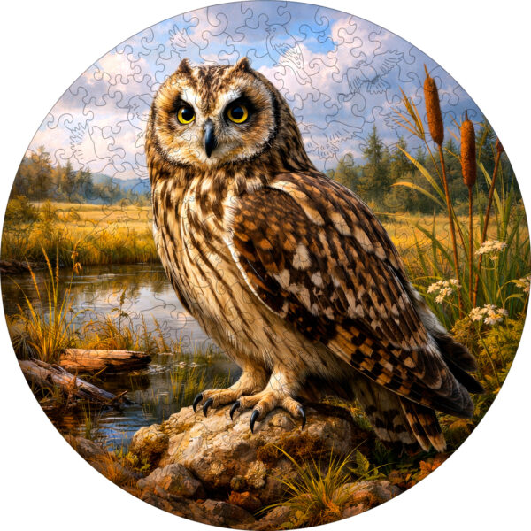 Деревянный пазл "Болотная сова", 30х30см, 223 детали