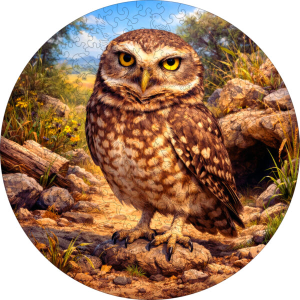 Деревянный пазл "Кроличий сыч", 30х30см, 223 детали