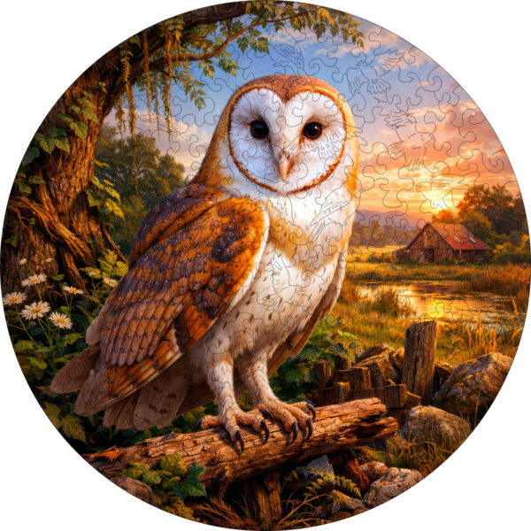 Деревянный пазл "Сипуха", 30х30см, 223 детали