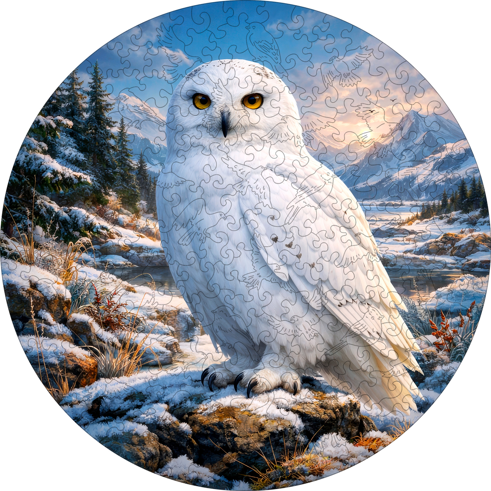 Деревянный пазл "Полярная сова", 30х30см, 223 детали