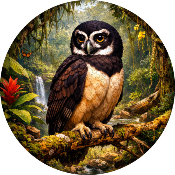 Деревянный пазл "Пёстрая сова", 30х30см, 223 детали