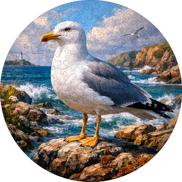 Деревянный пазл "Чайка", 30х30см, 223 детали