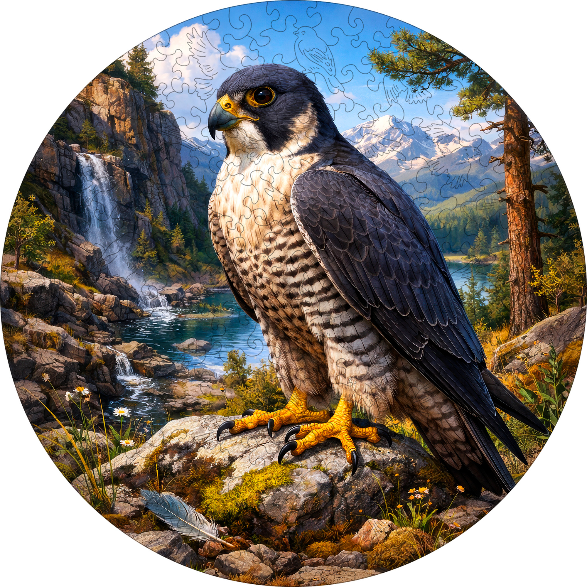 Деревянный пазл "Сокол", 30х30см, 223 детали