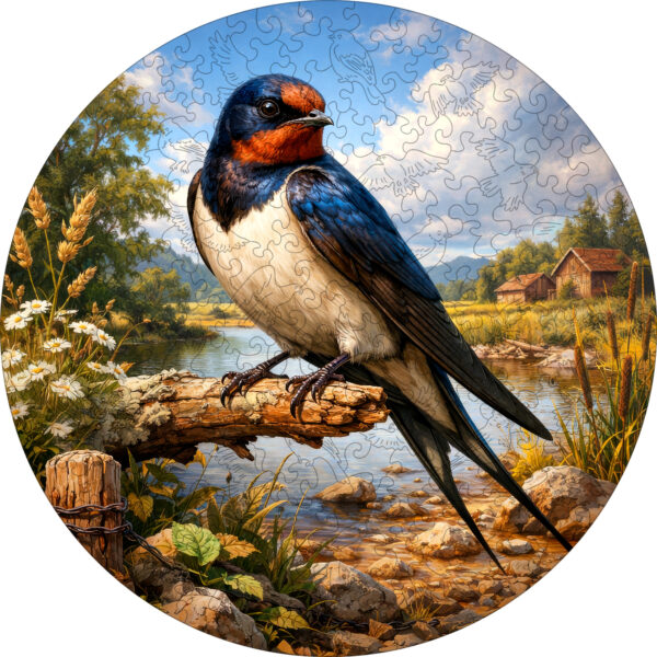 Деревянный пазл "Ласточка", 30х30см, 223 детали
