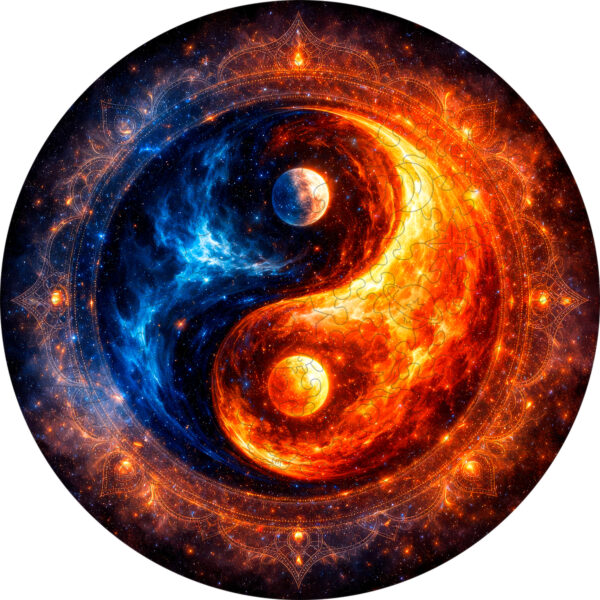 Деревянный пазл «Космическая мандала» / 30х30см, 195 деталей