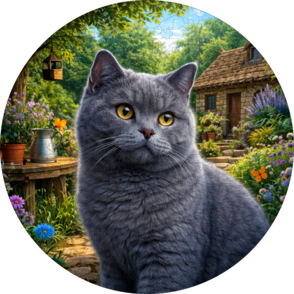 Деревянный пазл Британская короткошерстная кошка / 30х30см, 200 деталей