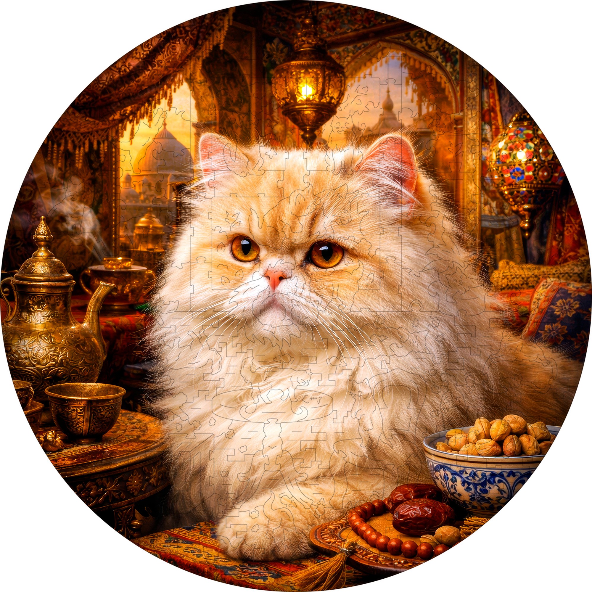 Деревянный пазл Персидская кошка / 30х30см, 200 деталей