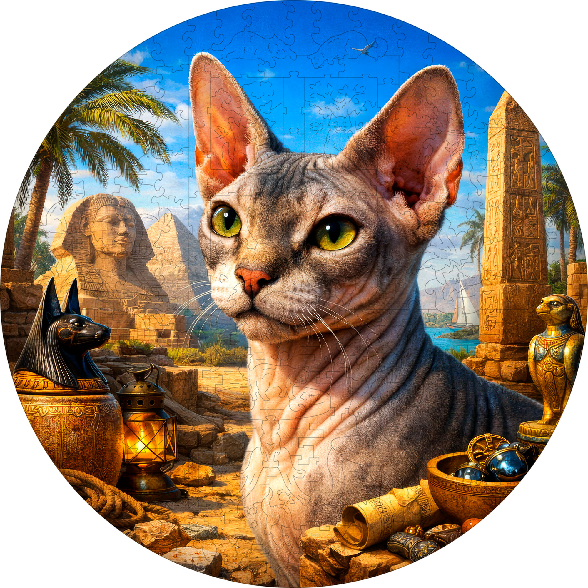 Деревянный пазл Сфинкс коллекции «Мир кошек» / 30х30см, 200 деталей