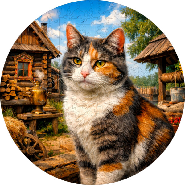 Деревянный пазл Деревенский житель коллекции «Мир кошек» / 30х30см, 200 деталей