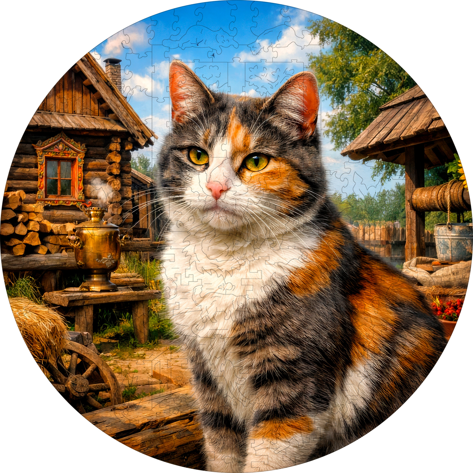 Деревянный пазл Деревенский житель коллекции «Мир кошек» / 30х30см, 200 деталей