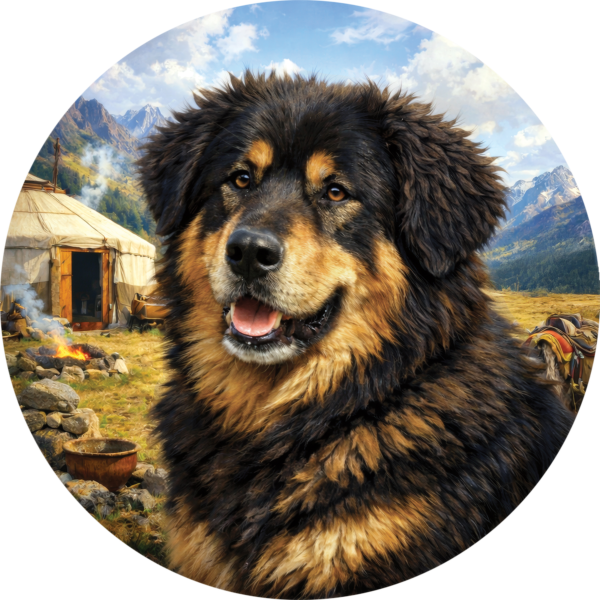 Деревянный пазл Монгольская овчарка Банхар, Мир собак / 30х30см