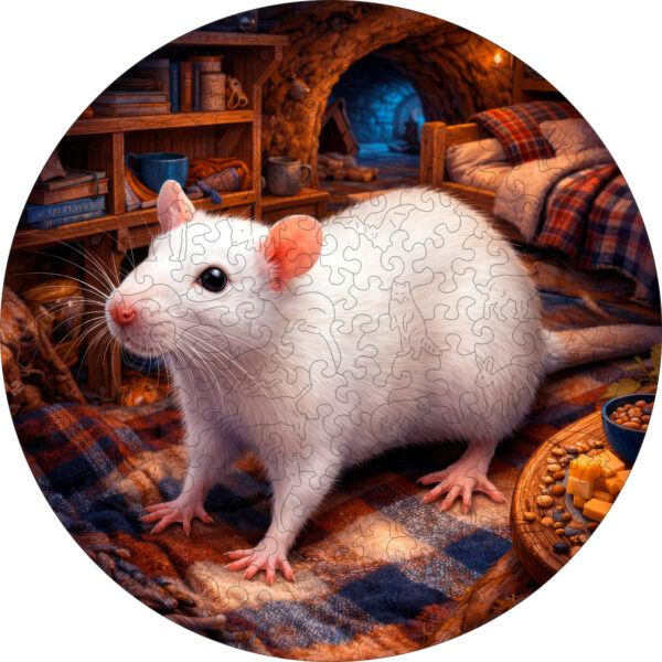 Деревянный пазл «Крыса» коллекции «Мир животных» / 30х30см, 216 деталей