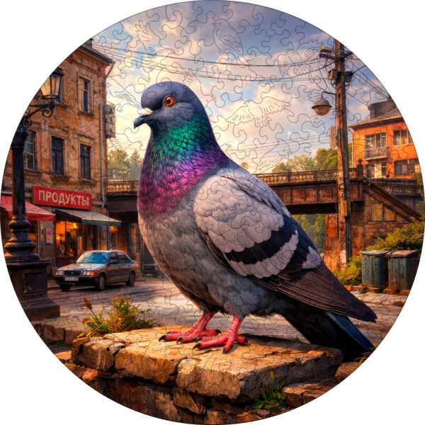 Деревянный пазл "Голубь", 30х30см, 223 детали