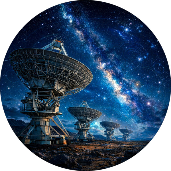 Деревянный пазл «Наблюдатели неба» / 30х30см, 195 деталей