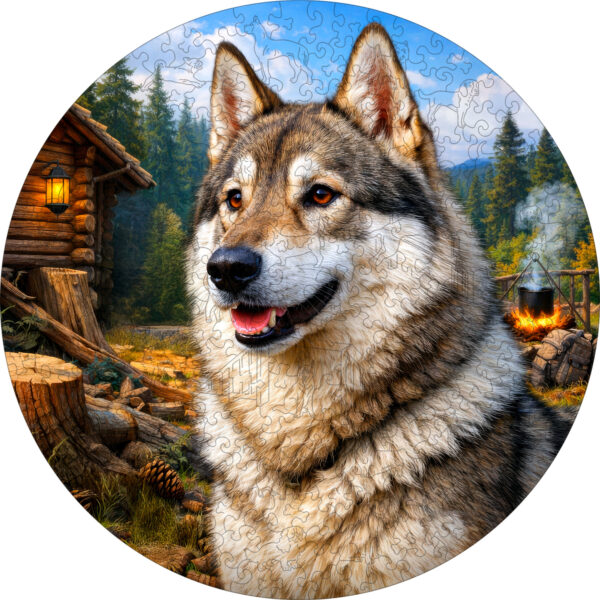 Деревянный пазл Западносибирская лайка / 30х30см