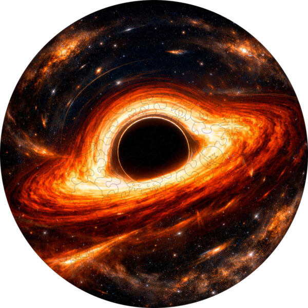 Деревянный пазл «Черная дыра» / 30х30см, 195 деталей