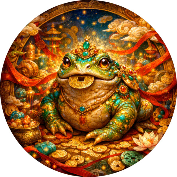 Деревянный пазл "Трёхлапая жаба богатства" коллекции / 30х30см, 204 деталей