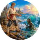 Деревянный пазл "Балда и Бесёнок" / 30см, 200 деталей
