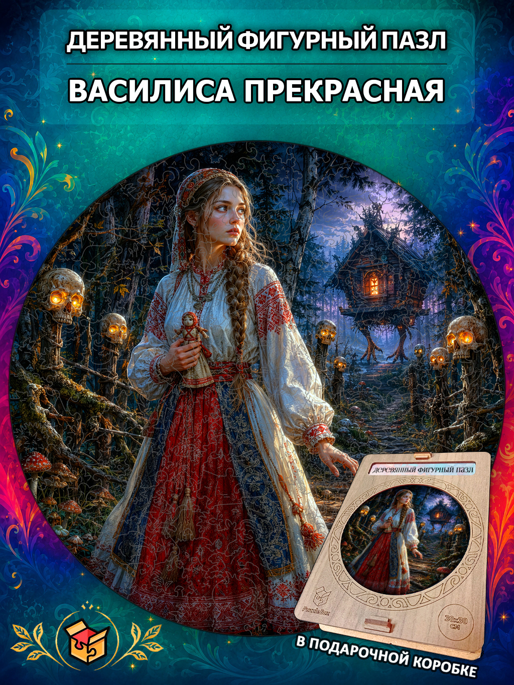 Деревянный пазл "Василиса Прекрасная" / 30см, 200 деталей