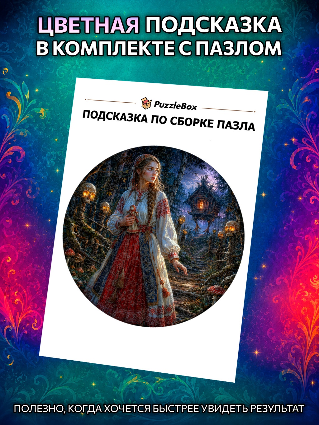 Деревянный пазл "Василиса Прекрасная" / 30см, 200 деталей