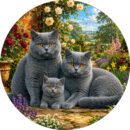 Деревянный пазл "Семья британских короткошерстных кошек" / 30см, 200 деталей