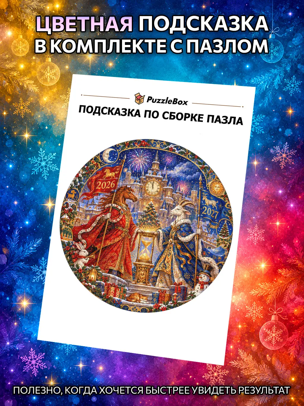 Деревянный пазл "Новогодняя смена караула" / 30см, 184 детали